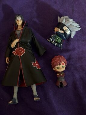 Figure Bundle Lot Itachi Kakashi Sasuke Gaara Naruto w/ Display Base 🔥